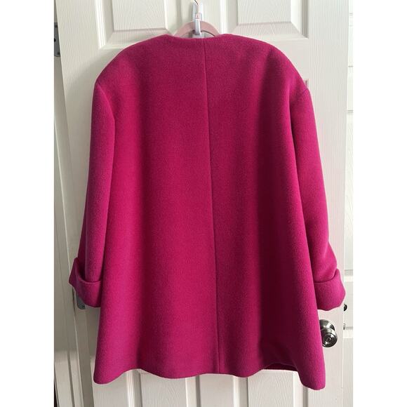 LAUREL By Escada Hot Pink Wool Vintage Swing Coat Fits Like A Large! - Picture 6 of 16
